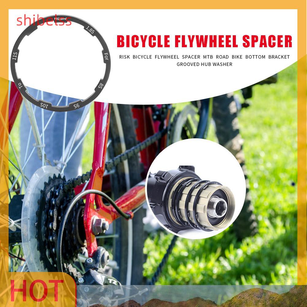 （ʚshibelss）RISK Bicycle Flywheel Spacer MTB Bike Grooved Hub Washer Cassette Gasket