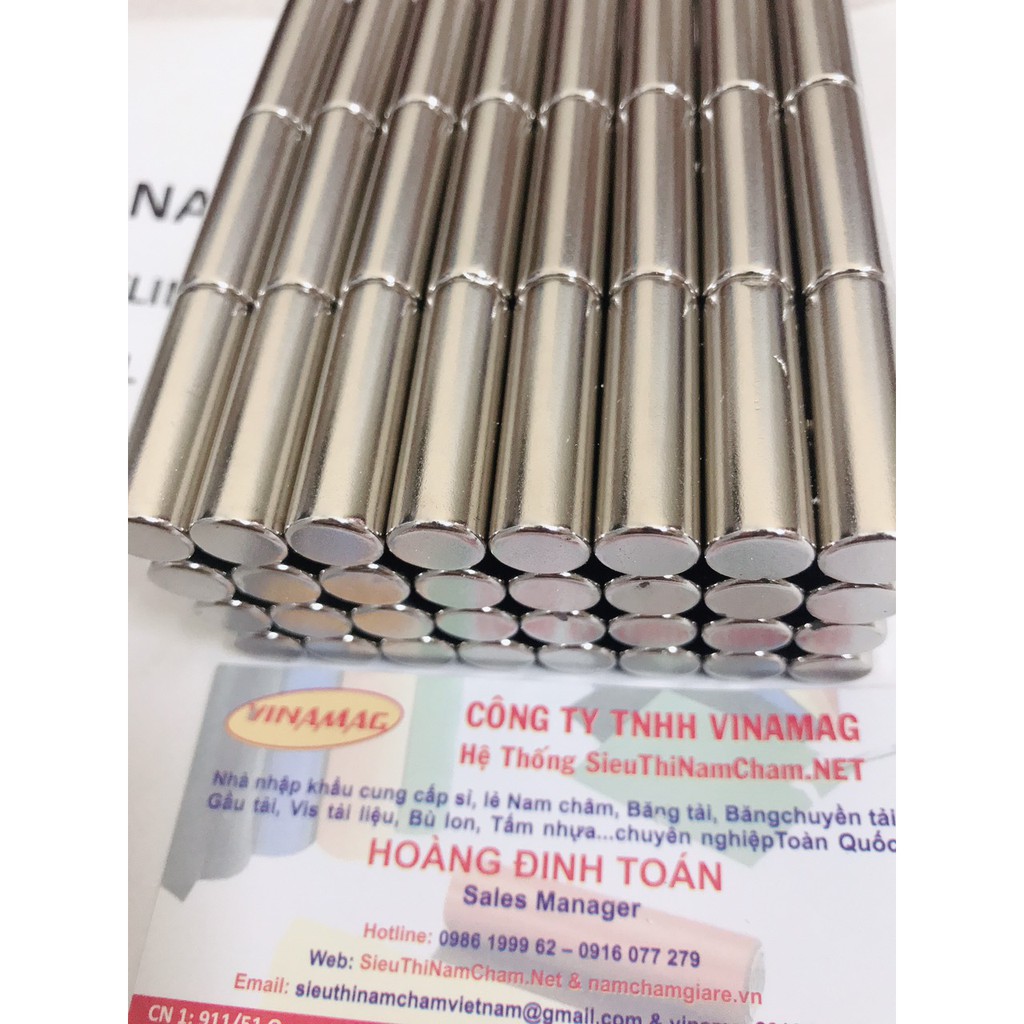 Nam châm hình trụ D10 X 30mm nam châm trắng