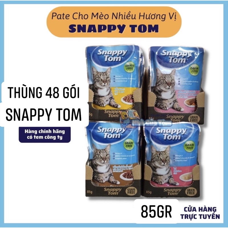 Thùng 48 gói pate SNAPPY TOM cho mèo mix vị