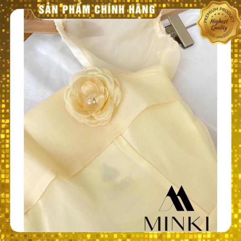 [MÃ XIA FREEHIP] VÁY TẦNG KÈM HOA CÀI ÁO - Chất liệu Tơ Sống Organza- Màu Vàng Trong -  [THIẾT KẾ] | BigBuy360 - bigbuy360.vn