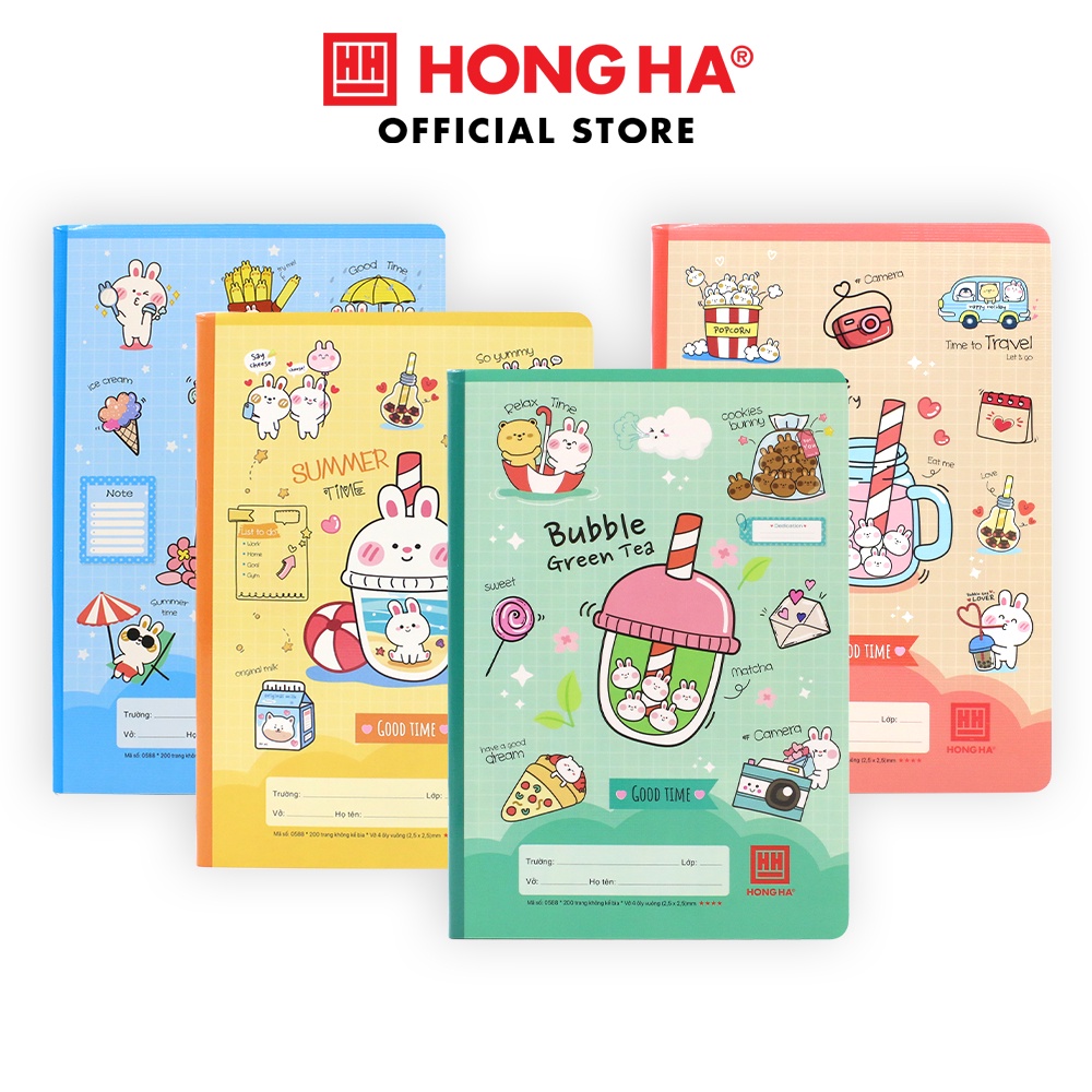Vở 4 ô ly 200 trang Hồng Hà School Monster