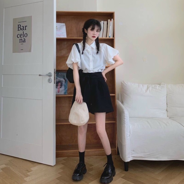 Áo sơ mi tay phồng siêu xinh
