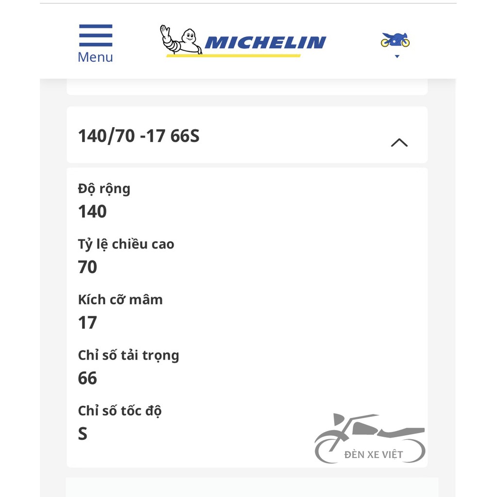 [CÓ VIDEO - CHÍNH HÃNG] 01 Chiếc vỏ lốp Michelin PILOT STREET 2 140/70 -17 66S không săm ruột Cực bám đường Đèn Xe Việt