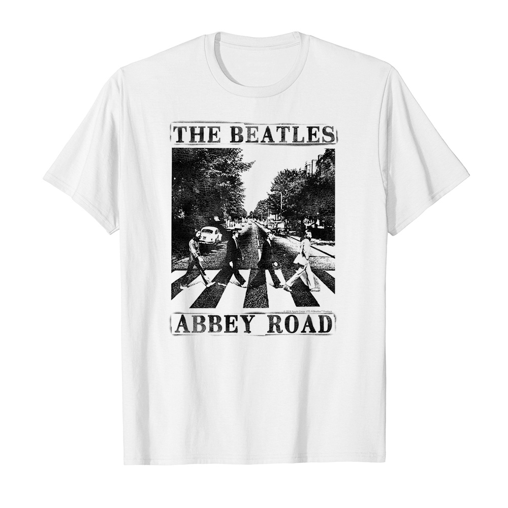 Áo thun cotton unisex HTFashion in hình The Beatles Abbey Road