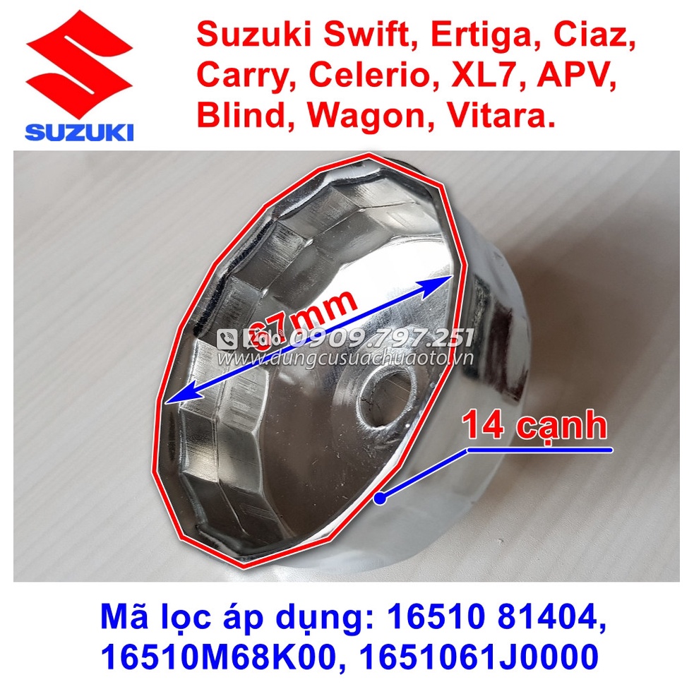 Cảo mở lọc nhớt xe Kia Morning, Hyundai i10, Mitsubishi Xpander, Mazda 3, Suzuki XL7