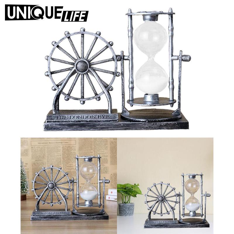Đồng Hồ Cát Để Bàn Mặt Kính Màu Vàng Kiểu Vintage Dùng Trang Trí
