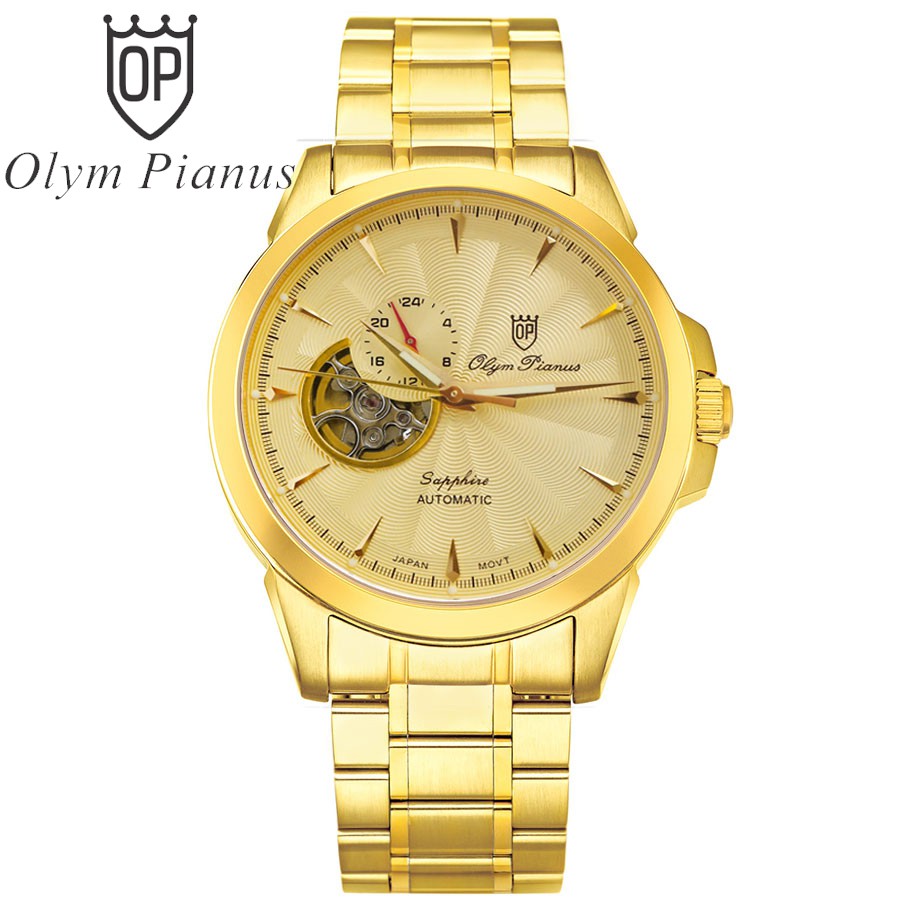 Đồng hồ nam dây kim loại Automatic Olym Pianus OP990-083 OP990-083AMK vàng