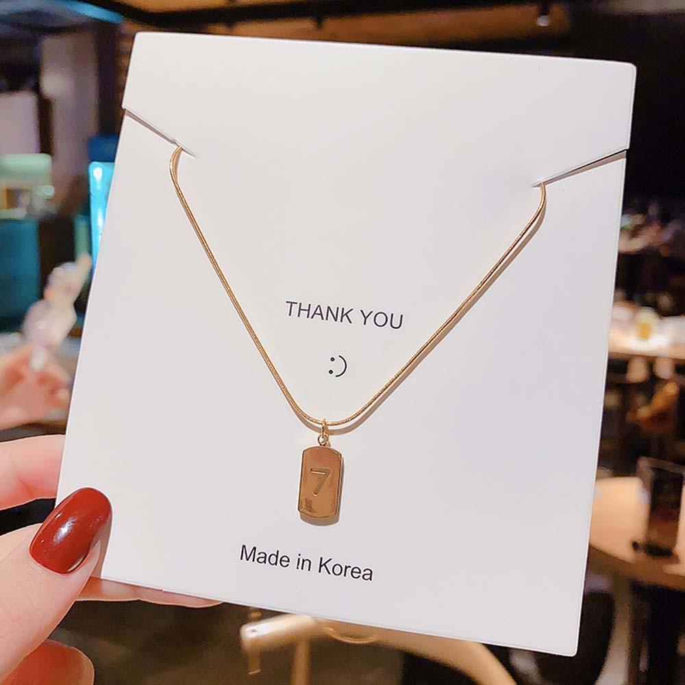 MOCHO Vòng cổ Thép Titan Mặt Số 7 Đơn Giản Cho Nữ