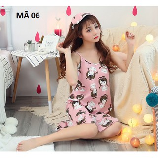 Váy đầm 2 dây mặc nhà, mặc đi chơi COTON (HÀNG NHẬP)