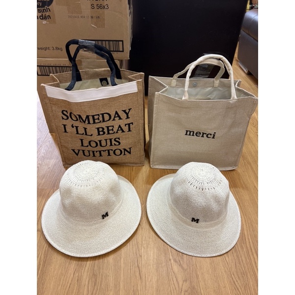 Set Túi Mũ Cói Đi biển chụp hình_Túi cói Nón Cói siêu xinh