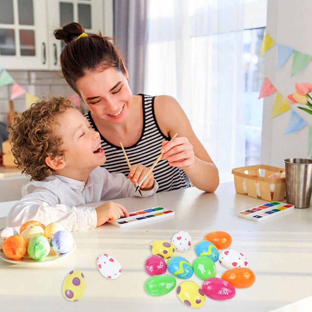 Set 12 Quả Trứng Phục Sinh Rỗng Nhiều Màu Sắc Làm Đồ Chơi Thủ Công Cho Bé