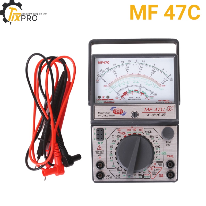 Đồng hồ vạn năng kim MF47C MF-47C cao cấp có bảo vệ chống cắm nhầm