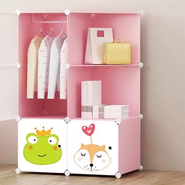 Tủ Nhựa Ghép 4ô và 2ô Kệ Góc ( TẶNG BÚA GỖ)