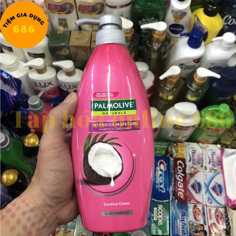 Dầu Gội Có Xả Pamolive kết hợp oliu,nha đam,dừa 600ml chính hãng