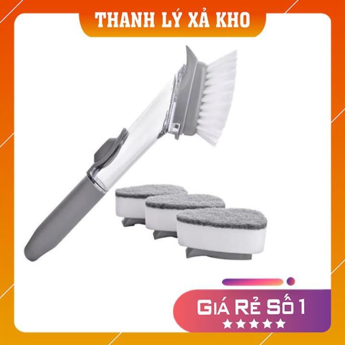 [FreeShip – Thanh lí 1 ngày] Chổi cọ rửa nhà bếp đa năng 4in1 -có ngăn chứa xà phòng