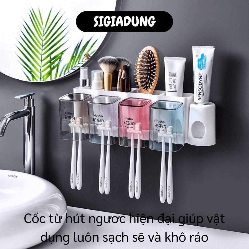 Kệ Đựng Bàn Chải Kem Đánh Răng XẢ TỒN Kệ 4 ngăn đựng bàn chải kem đánh răng nhà tắm kèm 4 ly  9523