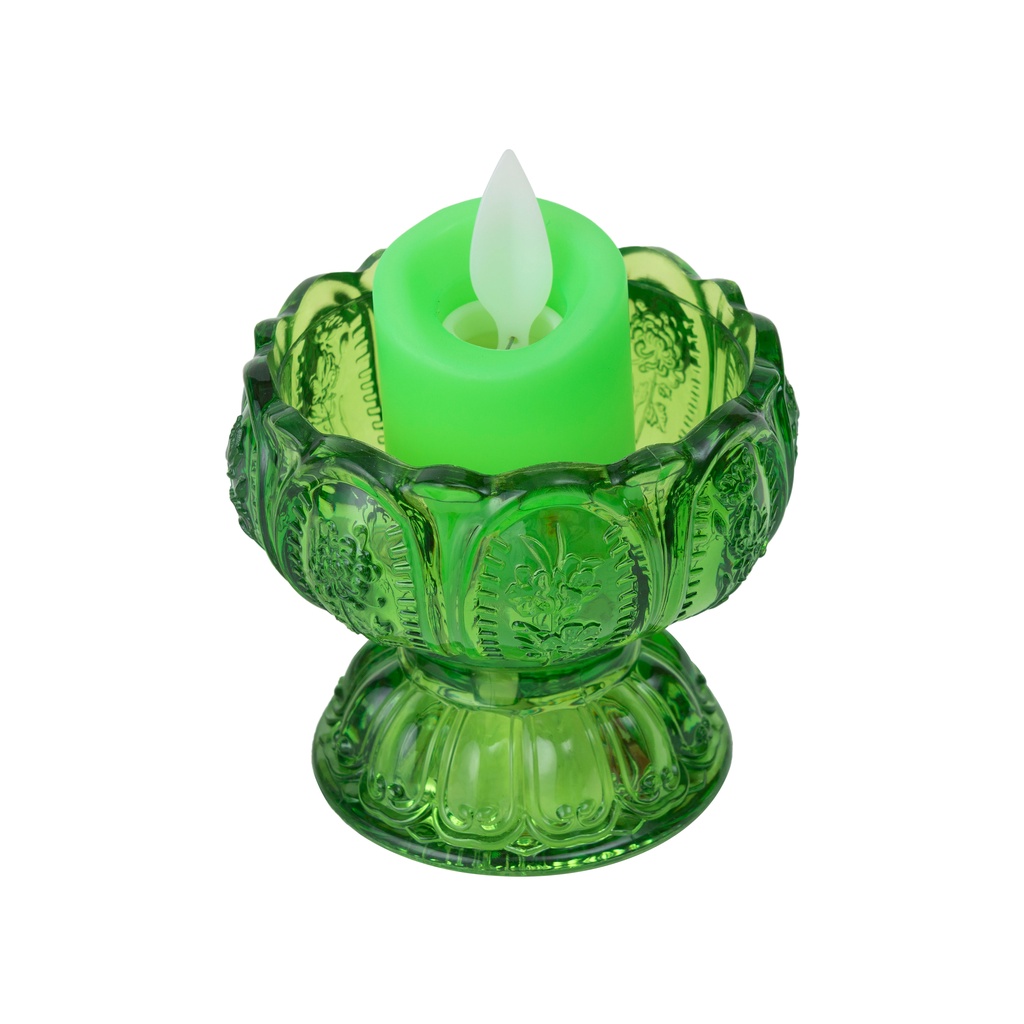 Cốc nến thờ, cốc nến HS SOPOKA chạm khắc hoa sen tinh sảo bằng điện an toàn