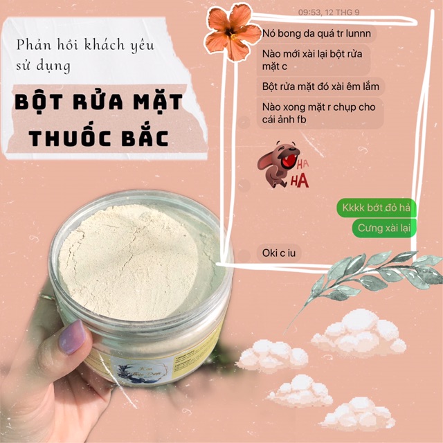 Bột rửa mặt thuốc bắc ngăn ngừa mụn, giảm nhờn Kim Thảo Dược handmade