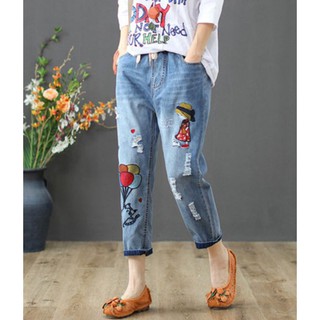 Quần jeans nữ thêu