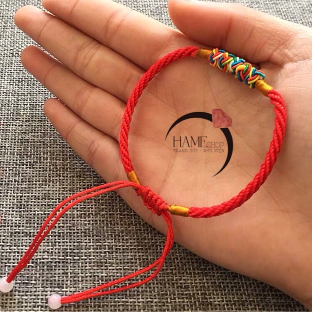 Vòng Tay Chỉ Đỏ HAME Charm Chỉ Ngũ Sắc - May Mắn Bình An