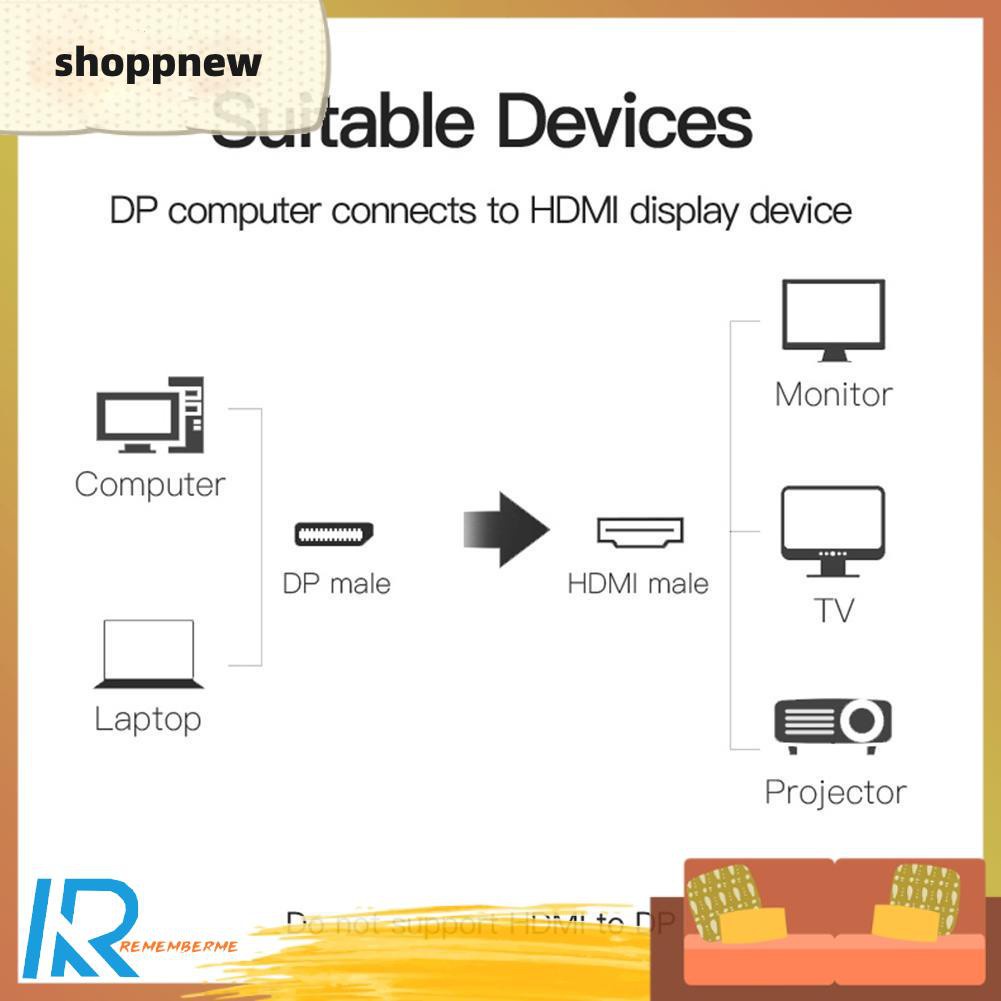 VENTION Dây Cáp Chuyển Đổi Cổng Hdmi 1080p Dp Sang Hdmi