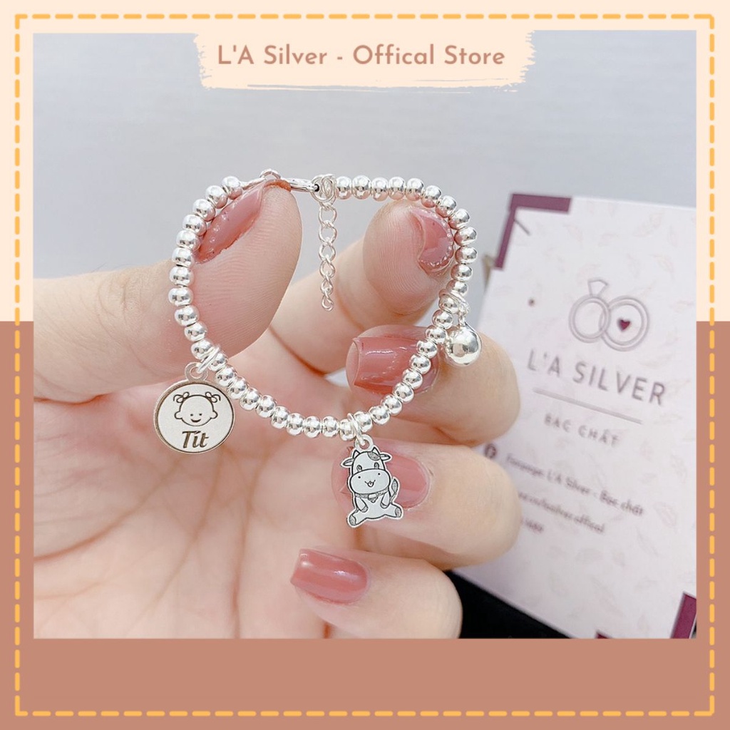 Lắc tay bi cho bé bạc ta. TẶNG thêm 2 thẻ charm và 1 chuông bạc ta theo yêu cầu. MUA 1 ĐƯỢC 3 - LA18