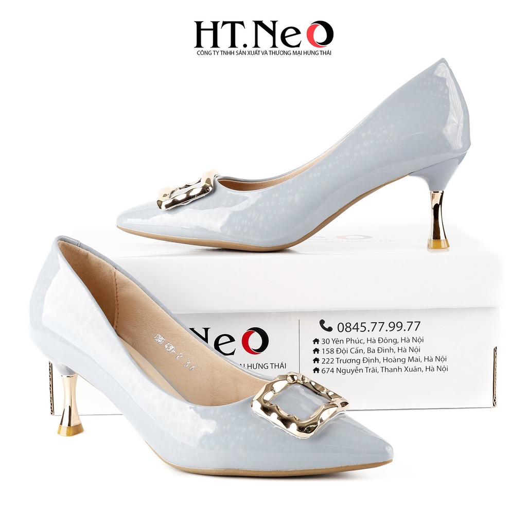 Giày cao gót HT.NEO Thiết kế da mềm mại, đế cao 7 cm, cùng khuy bắt mắt CS245