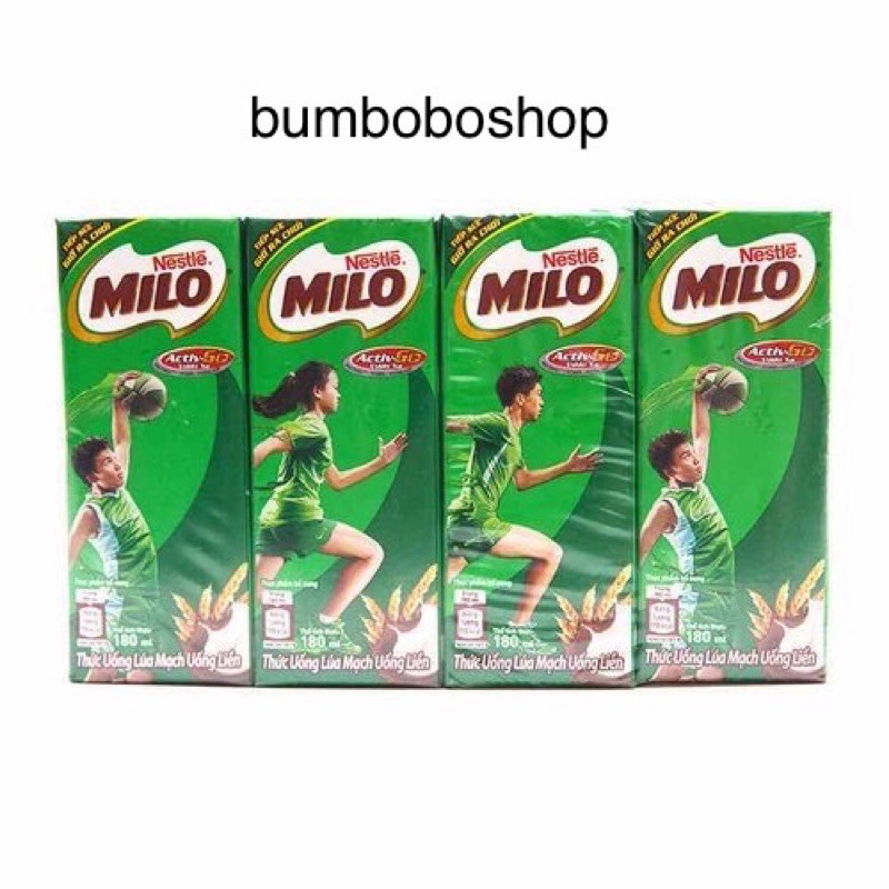 lốc 4 hộp sữa Milo lúa mạch