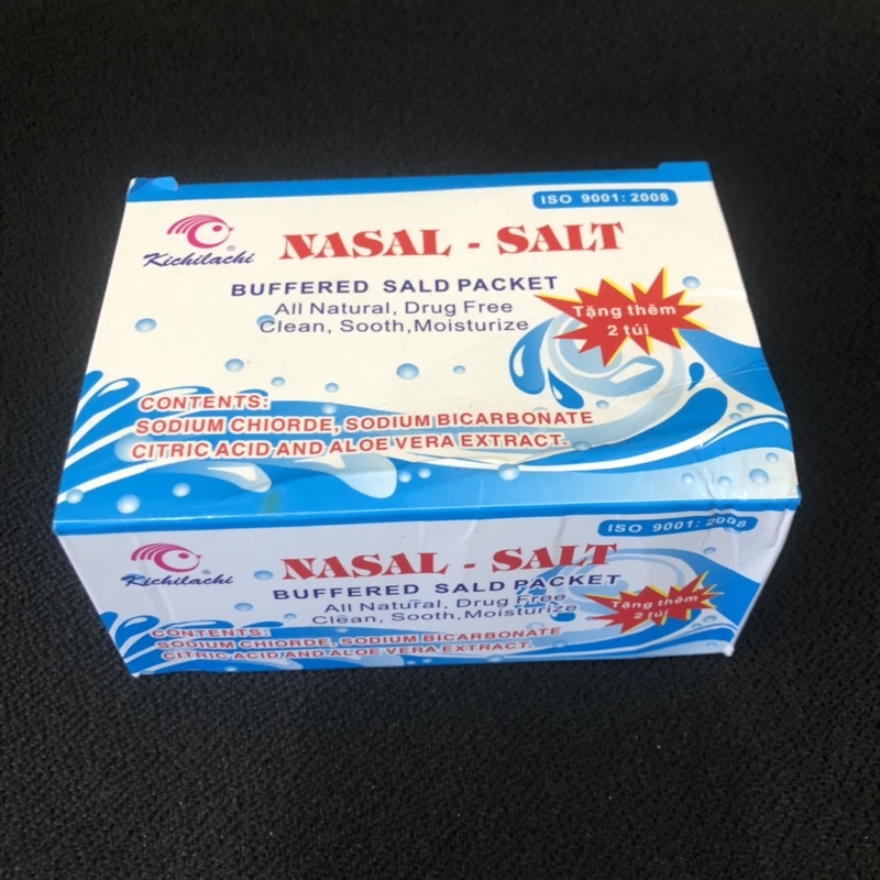 Muối rửa mũi Nasal salt hộp 25 gói tặng kèm 2 gói - Muối Nasal Cool pha trong 500ml nươc súc miệng, rửa mũi