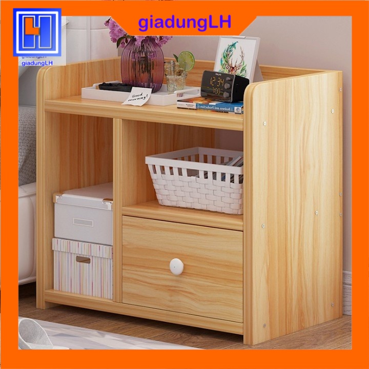 Kệ Sách, Hộc Tủ Đầu Giường Bằng Gỗ Ép cường lực Nhiều Ngăn Có Ngăn Kéo Tủ Nhỏ Gọn