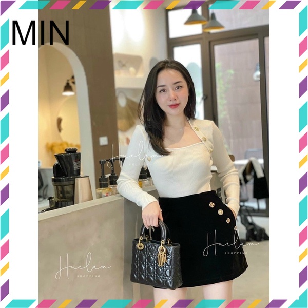 CHÂN VÁY NHUNG CÚC HOA DÁNG MỚI LÓT QUẦN CHUN DÀY DẶN SM6672- MIN store