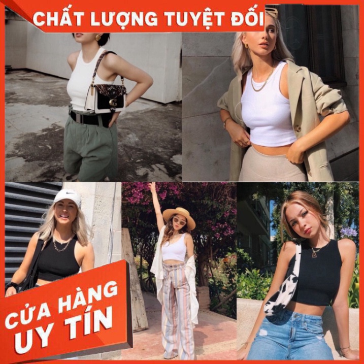 Áo 3 lỗ croptop sỉ 40k/áo chất dày chuẩn form chất dày bo tăm mịn kèm video thật - Hàng nhập khẩu