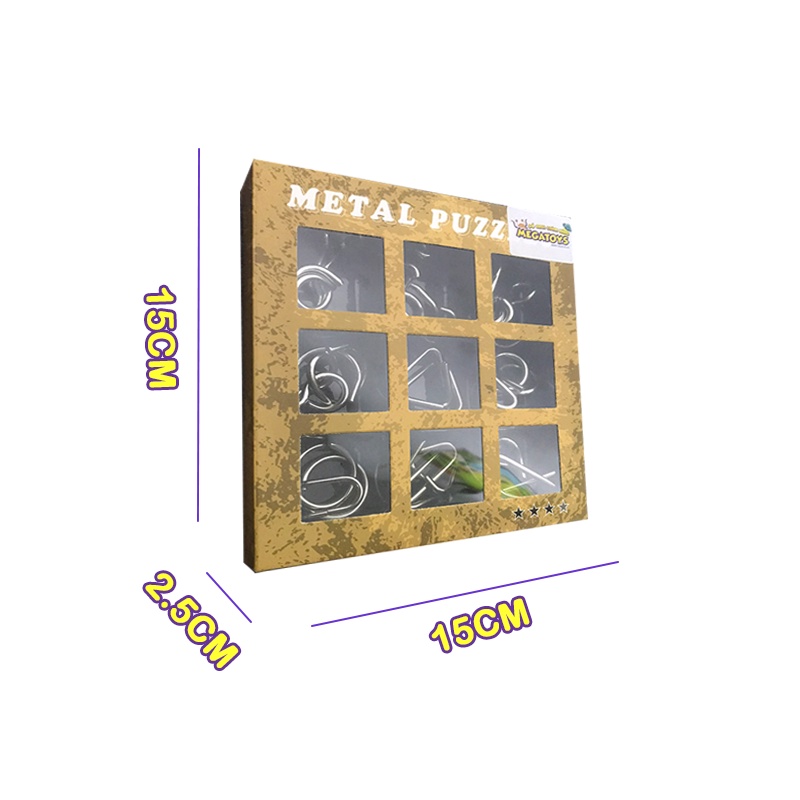 Bộ 9 Món Đồ Chơi Trí Tuệ Giải Đố Metal Puzzle 3009C