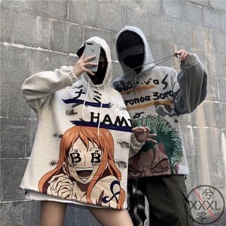Áo hoodie dáng rộng họa tiết anime one piece cá tính theo phong cách thu - ảnh sản phẩm 1