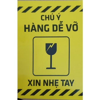 Combo 100 Tem cảnh báo hàng dễ vỡ KT 6X8