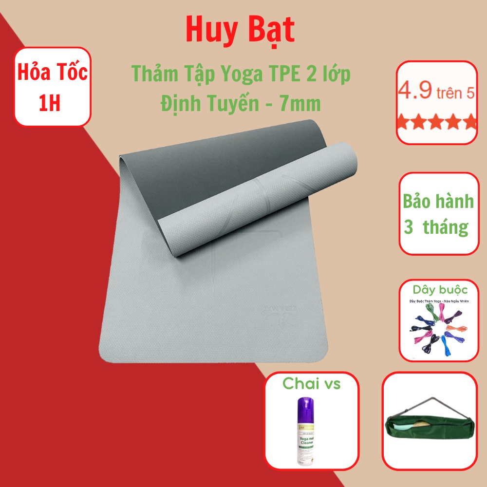 Thảm Tập Yoga Thảm Yoga Định Tuyến Huy Bạt 66x183cm 2 Lớp Bám Sàn Chống Trơn Trượt Chất Liệu Tpe An Toàn Không Mùi