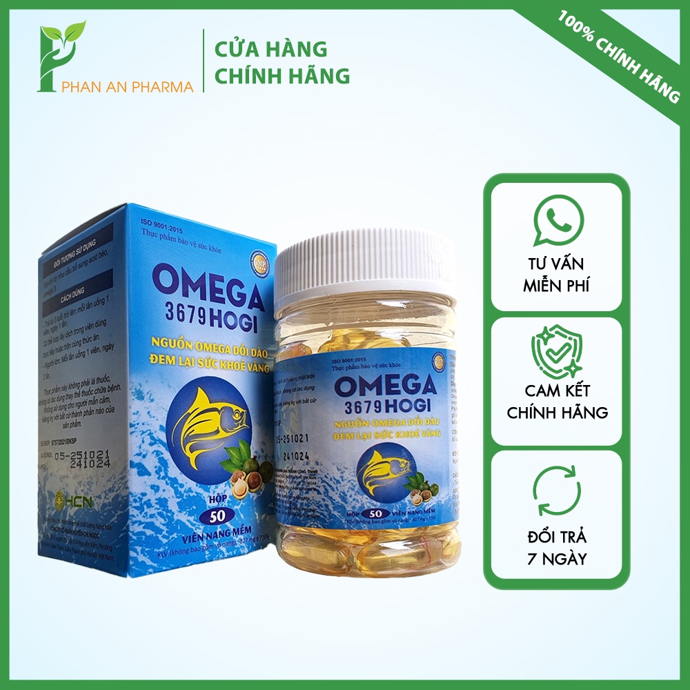 Viên uống dầu cá Omega 3679 Hogi tốt cho da, tim mạch và trí não hộp 50 viên - HG043
