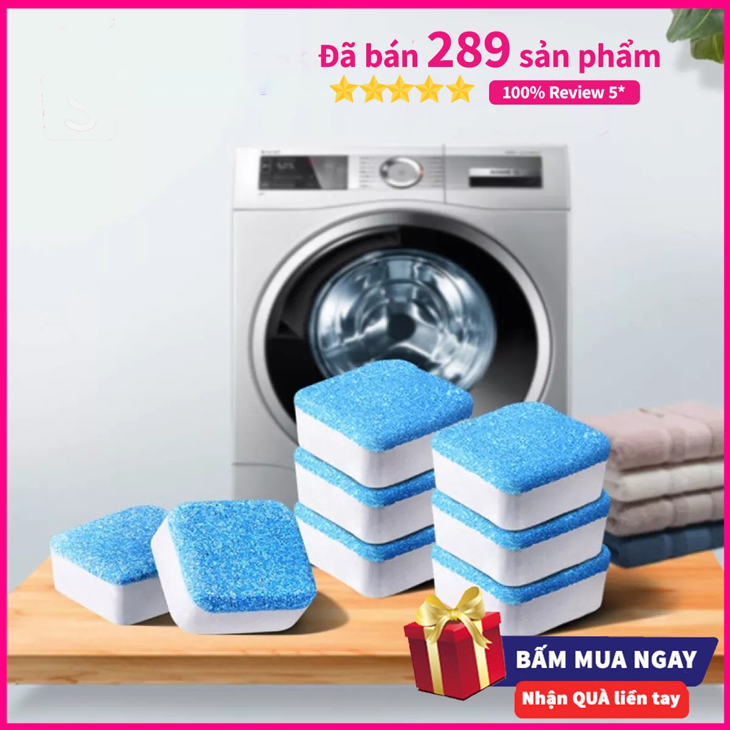 Hộp 12 Viên Tẩy Lồng Máy Giặt Vệ Sinh Diệt Khuẩn, Khử Mùi, Tẩy Chất Cặn Hiệu Quả