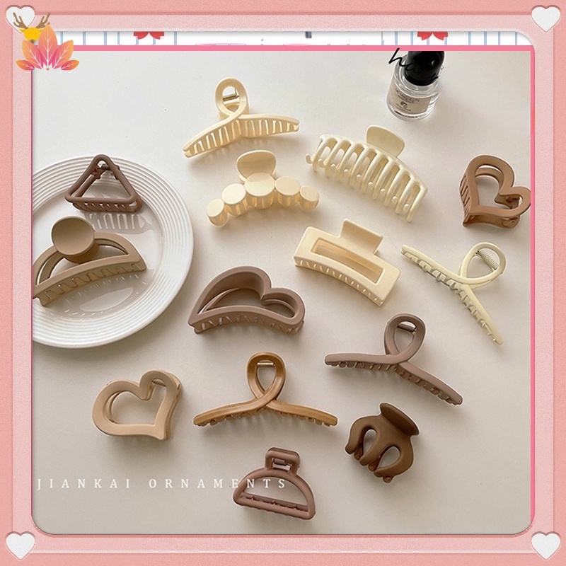 Kẹp Tóc Cá Mập Cà Phê Phong Cách Hàn Quốc JP5