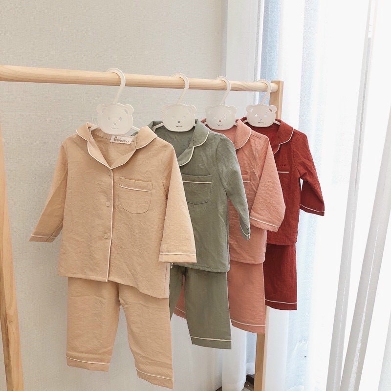 Pijama cho bé,bộ đồ chất thô đũi dài tay mặc nhà đáng yêu cho bé trai bé gái từ 9kg đến 20kg