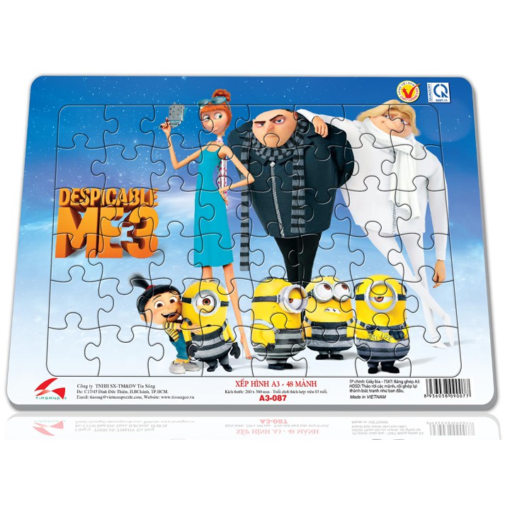 Tranh xếp hình Tia Sáng phát triển trí tuệ cho bé 048 mảnh - Despicable Me 3 - MSP: A3-087