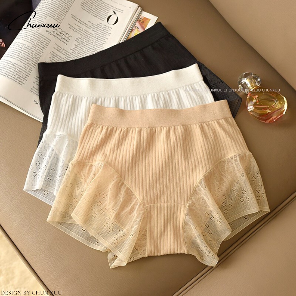 Quần mặc váy vải cotton phối ren cao cấp không lộ viền, không hằn vết mềm mịn thoáng mát ChunXuu- QV07