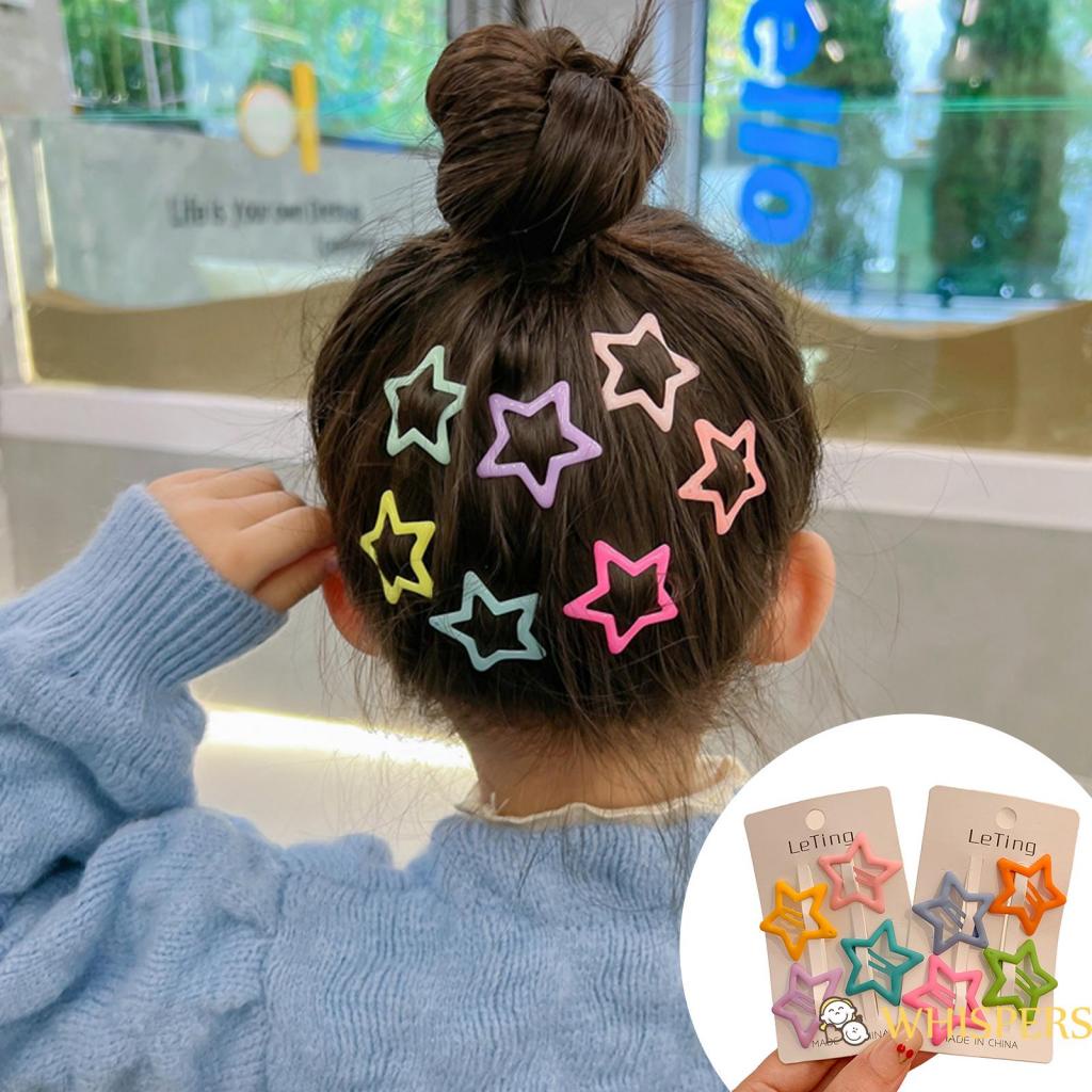 Bộ 8 Kẹp Tóc Nhiều Màu Sắc Kiểu Dáng Dễ Thương Cho Bé Gái