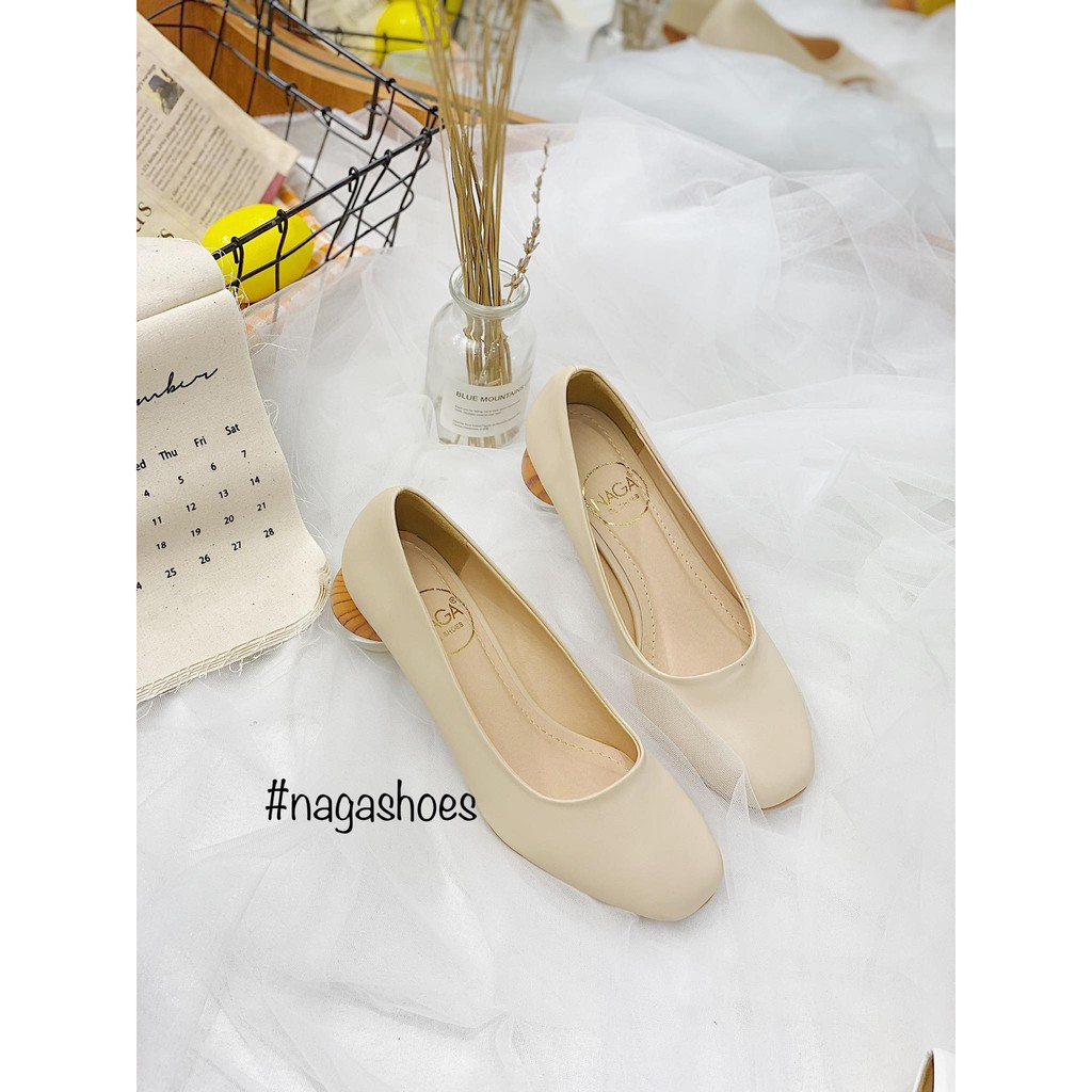 GIÀY CAO GÓT NAGASHOES MŨI VUÔNG GÓT TRÒN 5P NAC134