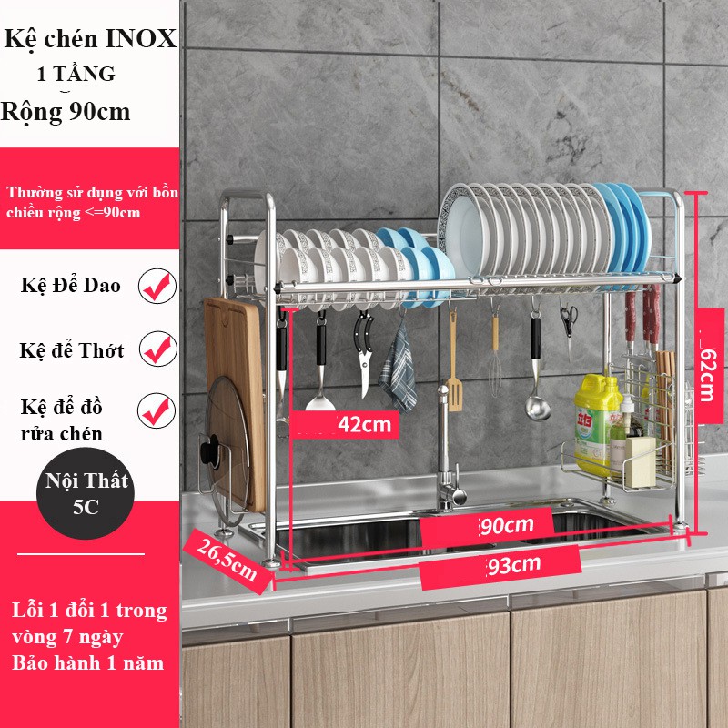 Kệ Chén Bát Inox 304 Thông Minh HINO Cao Cấp Chất Liệu Bền Đẹp Chắc Chắn