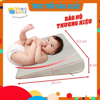 Gối chống trào ngược dạ dày cho bé - gối chống nôn trớ cho bé YOROKOBI độ dốc 11 độ, vỏ gối thấm hút