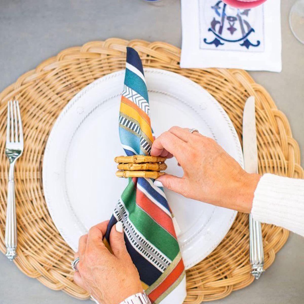 Mocho Vòng Khóa Khăn Ăn Bằng Tre Tự Nhiên Handmade Trang Trí Tiệc Kỳ Nghỉ