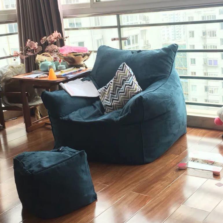 Ghế sofa lười beanbag tatami đơn phòng ngủ nhỏ ban công dễ thương khách căn hộ tựa màu đỏ ròng < ..