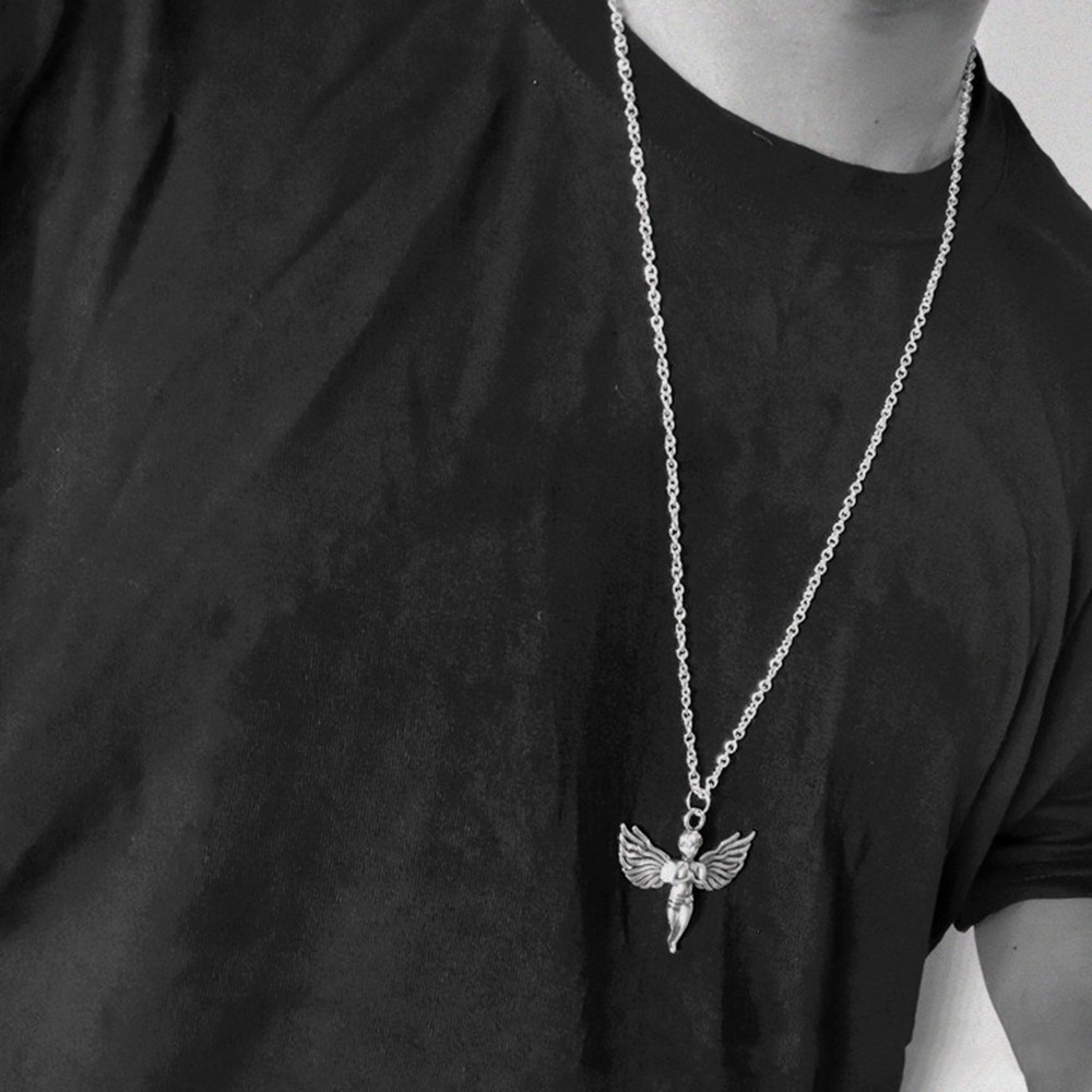 Dây chuyền mặt hình đôi cánh thiên thần phong cách hip hop hợp thời trang