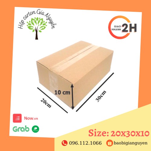 Combo 50 hộp carton đóng gói hàng 30x20x10 - Bao bì Gia Nguyễn